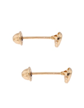 Broqueles de corazón Mon Caramel de oro amarillo 14 k con acabado brillante