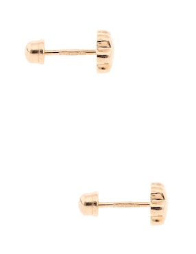 Broqueles de flor Mon Caramel de oro 18 K con acabado lustre