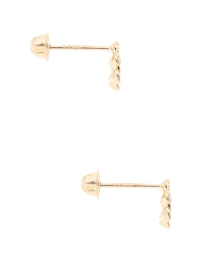 Broqueles de flor Mon Caramel de oro amarillo 14 K con acabado pavé zirconia