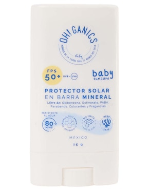 Protector solar FPS 50+ protector solar en barra mineral baby Oh! Ganics 15 g
