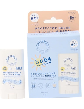 Protector solar FPS 50+ protector solar en barra mineral baby Oh! Ganics 15 g