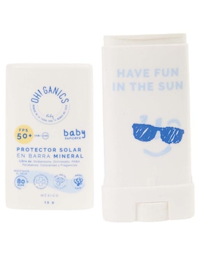 Protector solar FPS 50+ protector solar en barra mineral baby Oh! Ganics 15 g