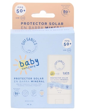 Protector solar FPS 50+ protector solar en barra mineral baby Oh! Ganics 15 g