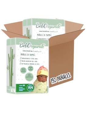 Pañales bebé Bambuorganik desechables etapa 1 unisex con 192 piezas