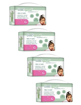 Pañales para bebé Bambuorganik desechables etapa 4 unisex con 144 piezas