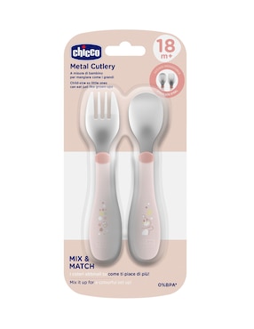 Cubiertos Chicco de acero inoxidable 2 piezas