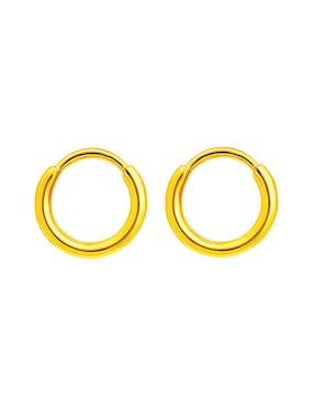 Arracadas redondas Lenna de oro 14 K con acabado pulido