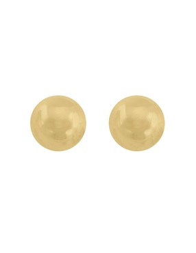 Broqueles redondos Mon Caramel de oro 14 k con acabado brillante