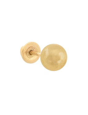 Broqueles redondos Mon Caramel de oro 14 k con acabado brillante