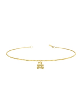 Pulsera Mon Caramel de oro con zirconia 14 K acabado pulido