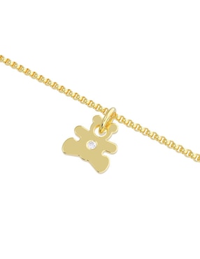 Pulsera Mon Caramel de oro con zirconia 14 K acabado pulido