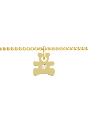 Pulsera Mon Caramel de oro con zirconia 14 K acabado pulido