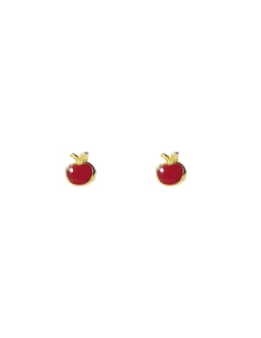 Broqueles de manzana Mon Caramel de oro 14 k con acabado pulido