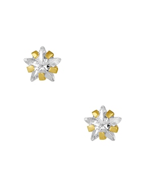 Broqueles de estrella sabelli joyería bebes de oro amarillo 14 k con acabado pulido zirconia