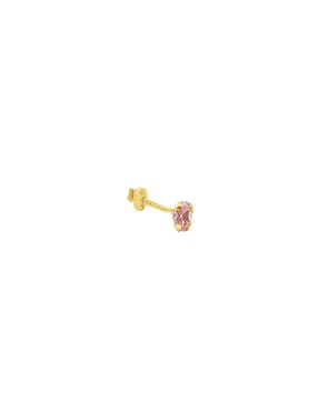 Broqueles redondos Mon Caramel de oro 14 k con acabado pulido zirconia