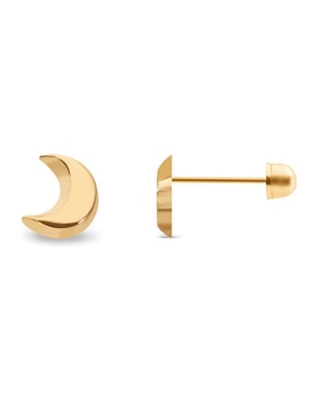Broqueles Stellina de oro amarillo 14 k con acabado liso