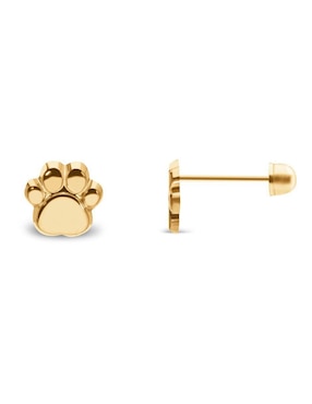 Broqueles de huella Stellina de oro 14 K con acabado liso