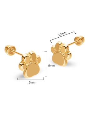 Broqueles de huella Stellina de oro 14 K con acabado liso