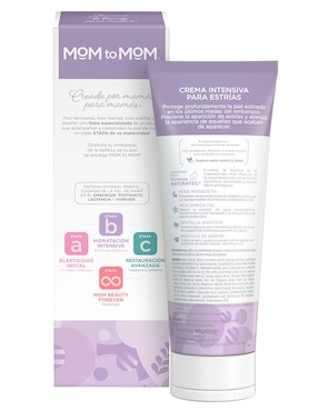 Crema para cuerpo recomendada para prevenir la aparición de estrías día y noche Mom To Mom para todo tipo piel