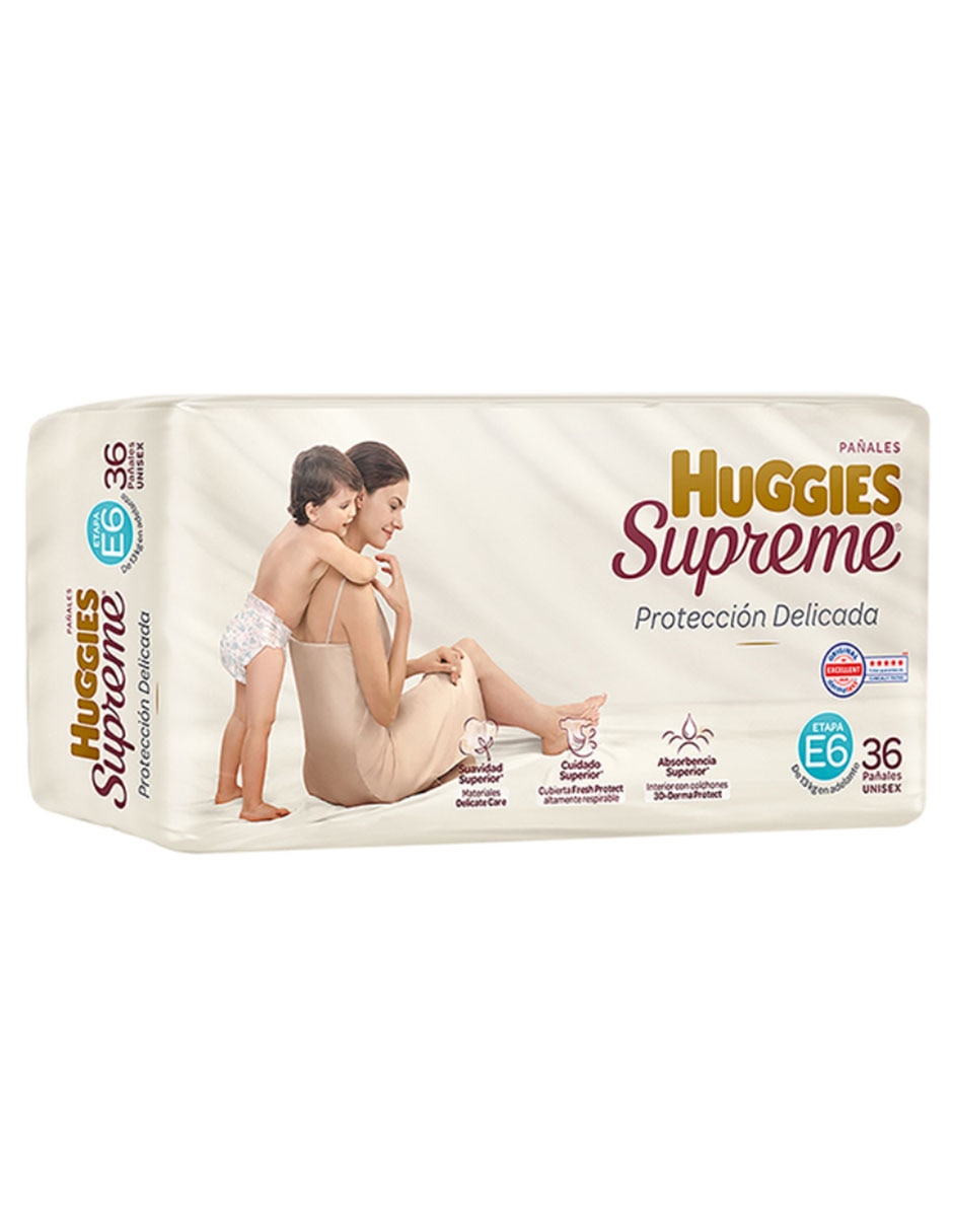 Pañales Supreme Pure & Natural etapa 6 unisex con 36 piezas 2
