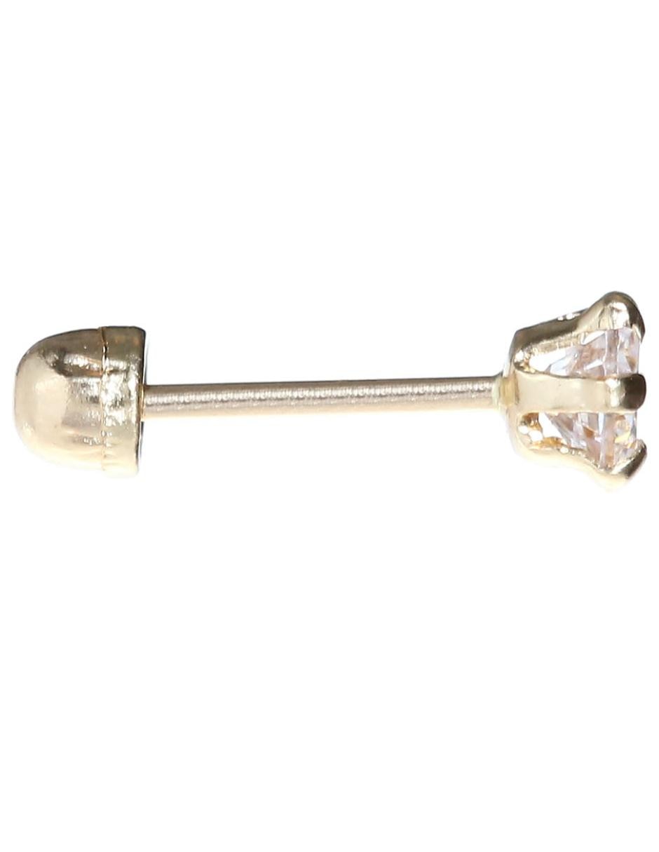 Broqueles de oro 14 K con acabado brillante zirconia 2
