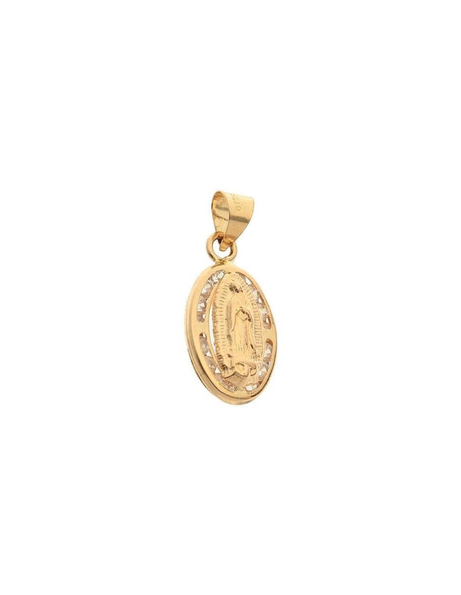Medalla redonda virgen de guadalupe de oro 14 K 2