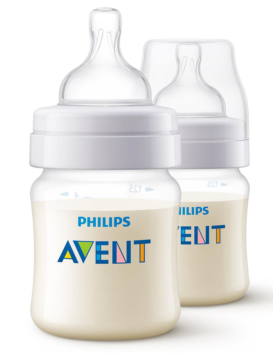  Philips Avent Biberón anticólicos para recién nacido, 4  unidades, flujo 1, SCF421/47 : Bebés