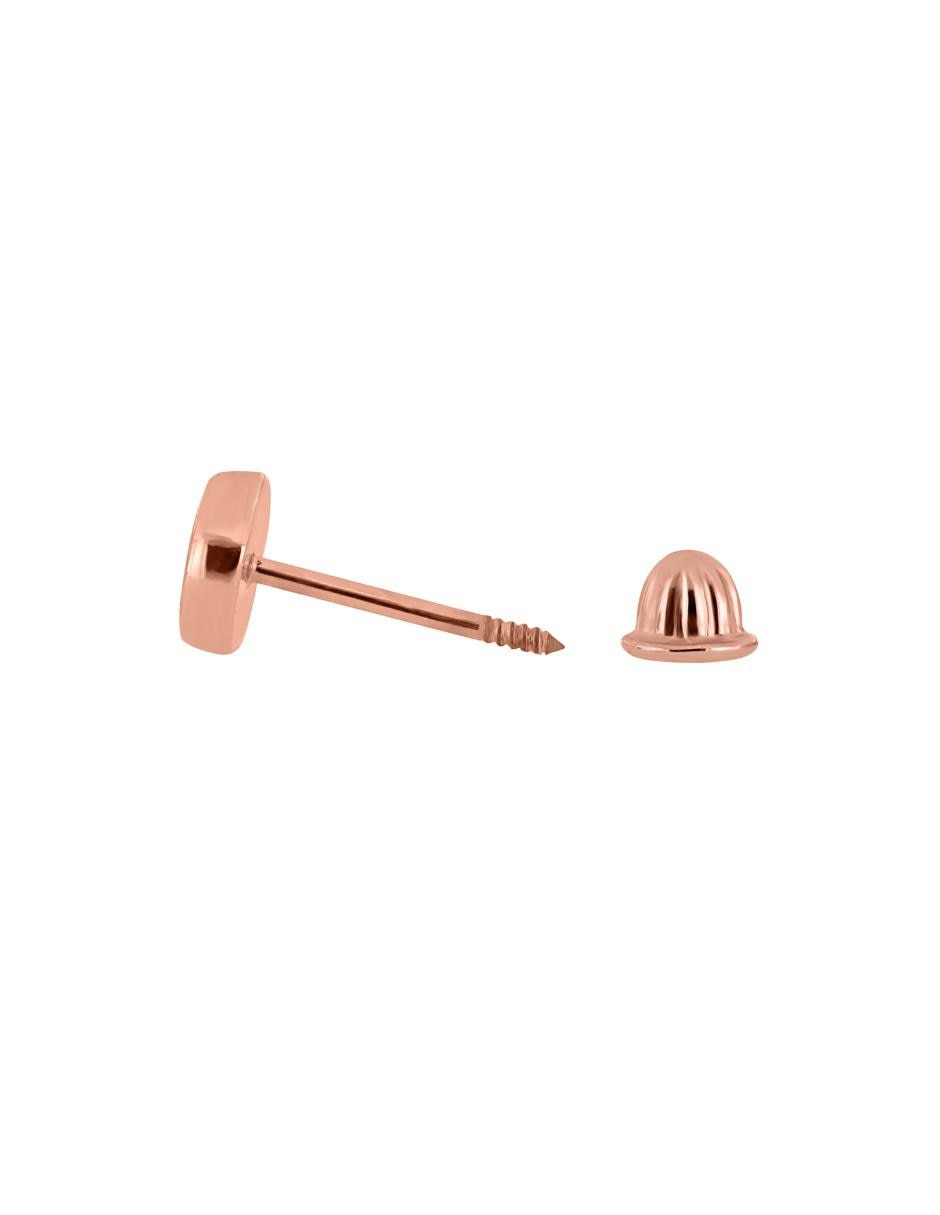 Broqueles de oro rosa 14 K con acabado brillante diamante 6