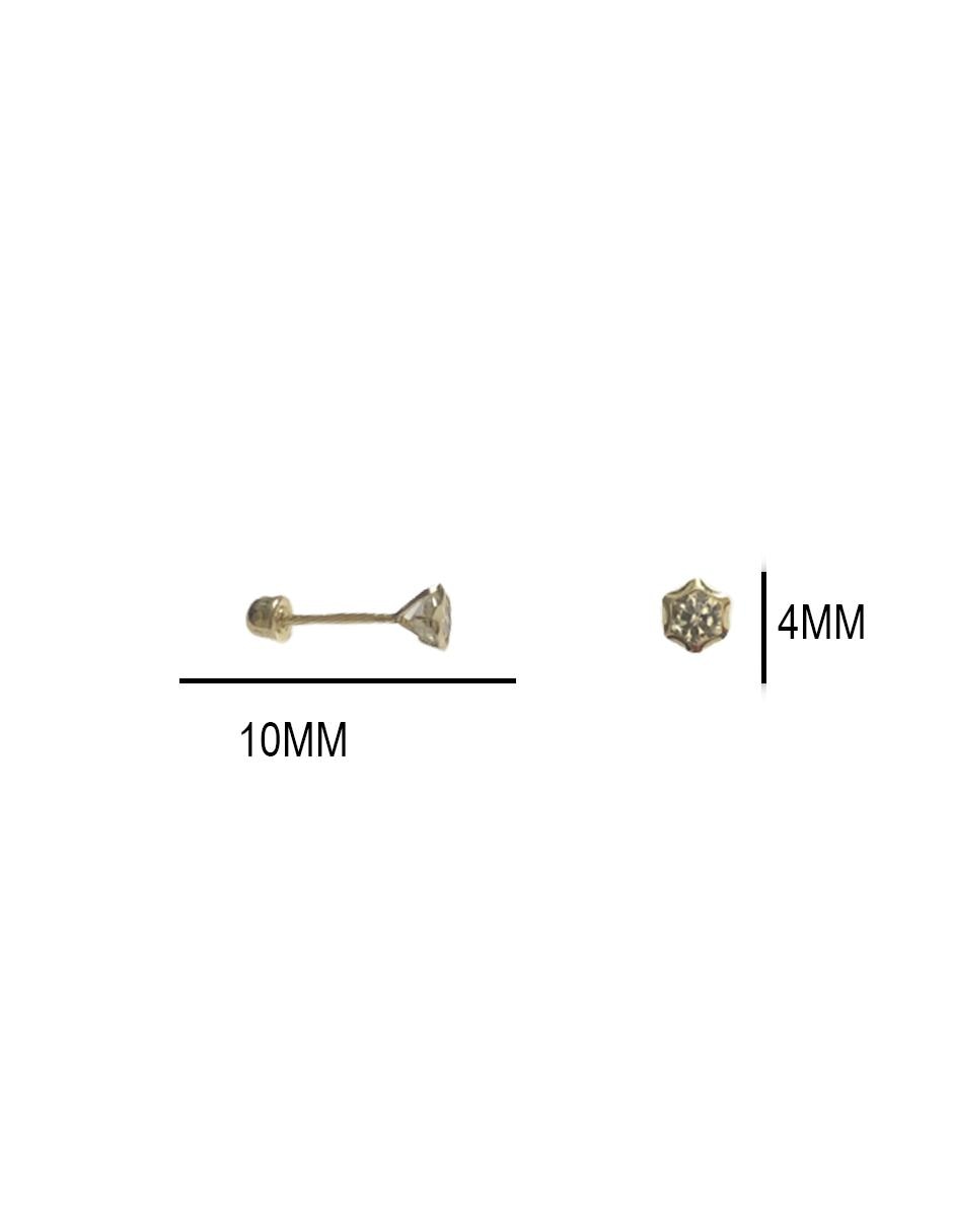 Broqueles de oro amarillo 10 k zirconia 2