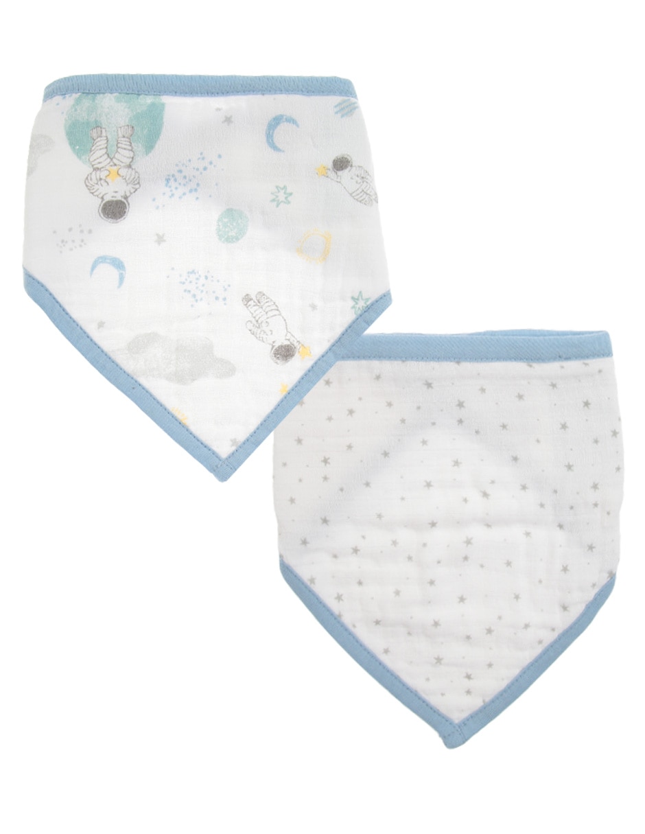 Set de baberos estampado gráfico de algodón 3 piezas