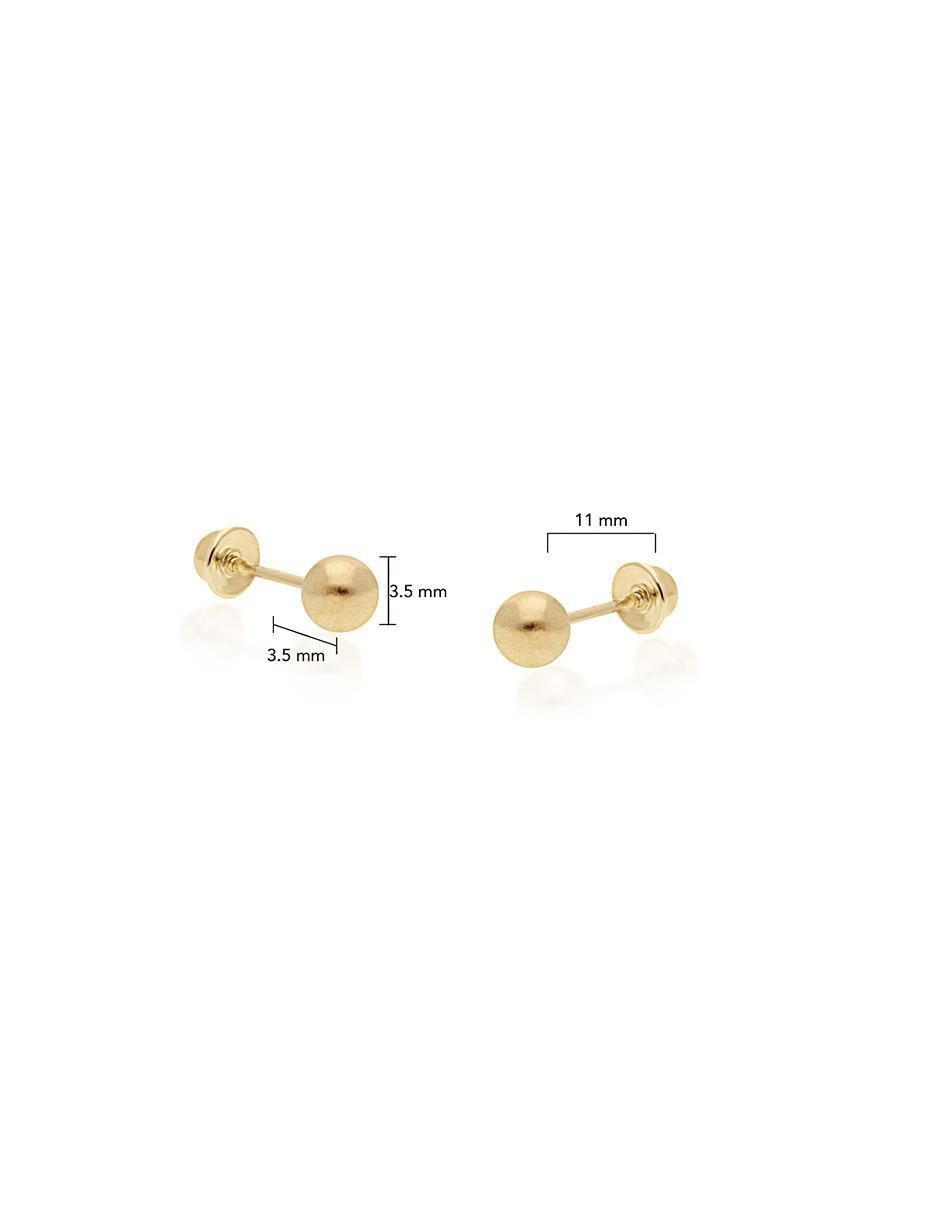 Broqueles redondos de oro amarillo 18 K con acabado brillante 3