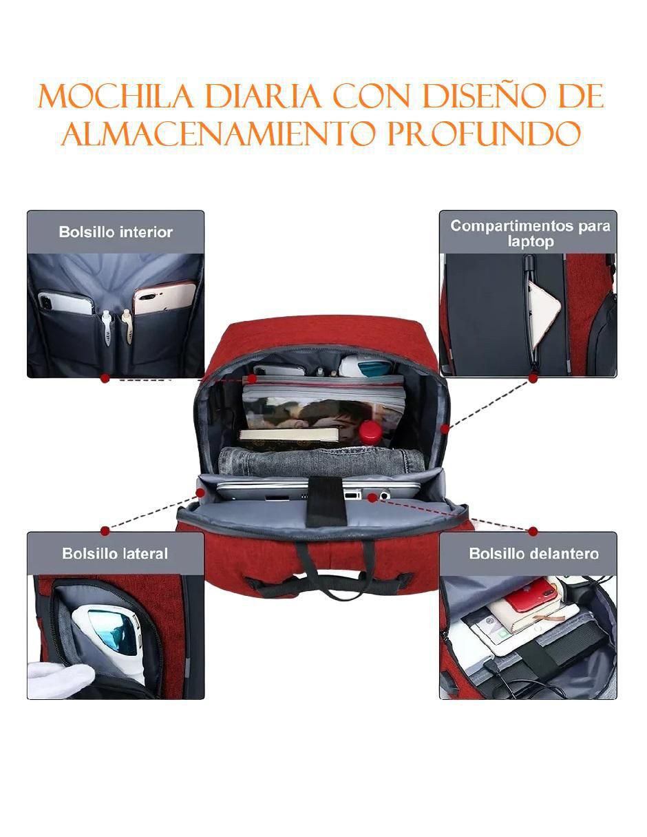 Mochila antirrobo impermeable unisex 2