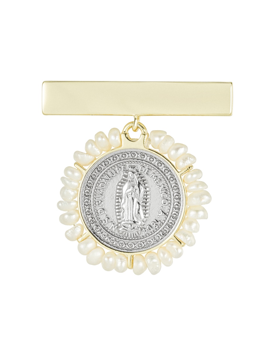 Medalla Virgen de Guadalupe Celebración de plata P 925 perla