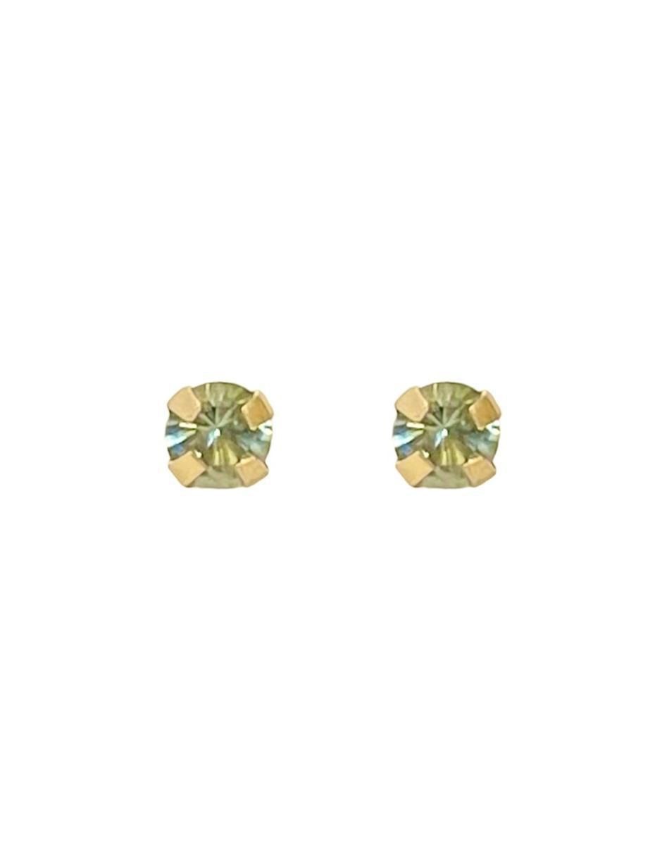 Broqueles redondos de oro con acabado brillante zirconia Broqueles redondos de oro con acabado brillante zirconia