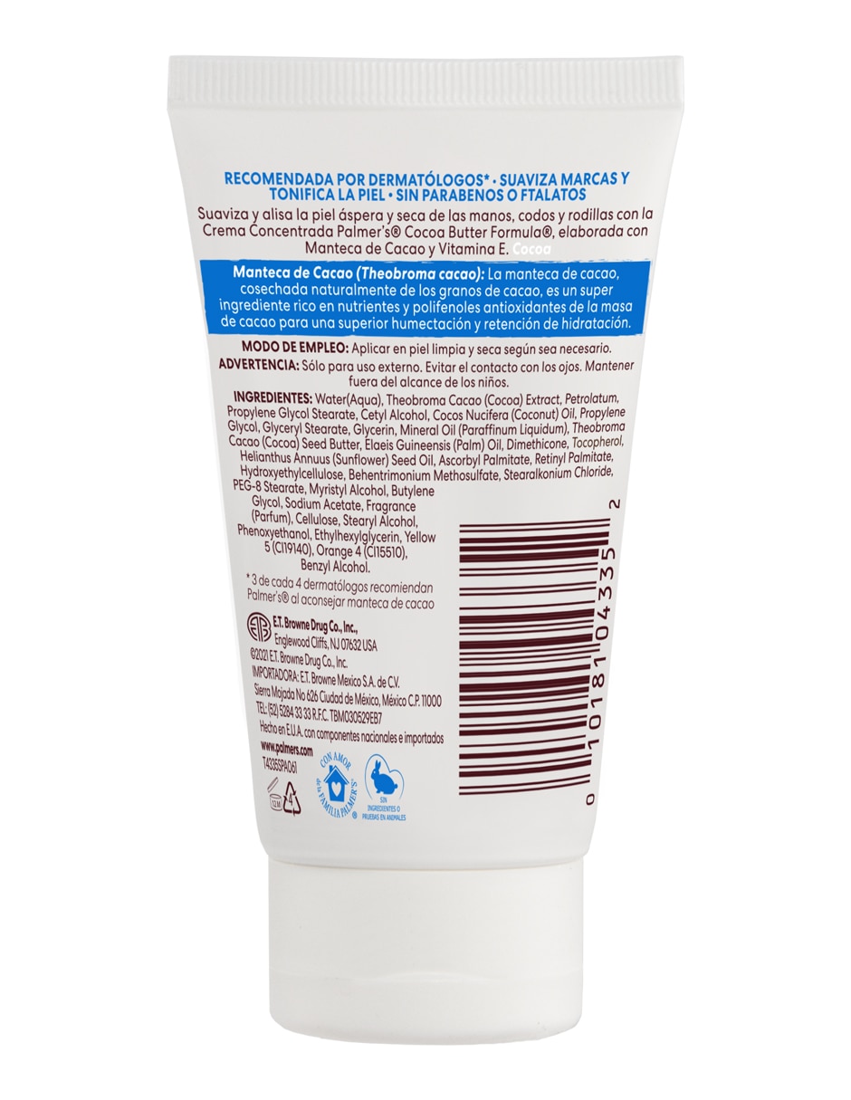 Crema para manos recomendada para hidratar de día y noche Cocoa Butter Formula para todo tipo piel 2