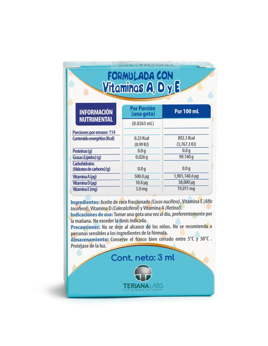Vitaminas A, D y E suplemento alimenticio líquido para bebé 2