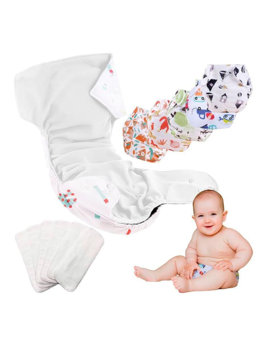 Pañal ecológico de tela etapa 1 bebé unisex con 6 piezas 2