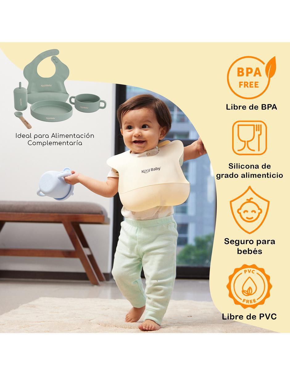 Set alimentación kool baby sin familia o colección sin licencia silicón 6 "piezas"