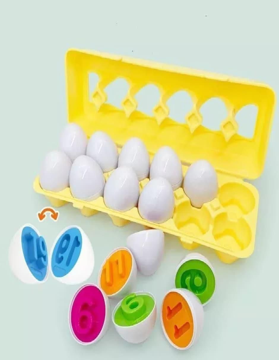 Juguete didáctico huevos con números 2