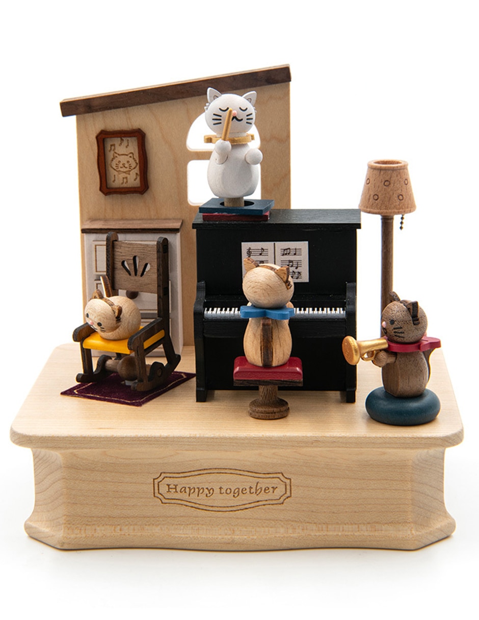 Caja musical Gatos en piano