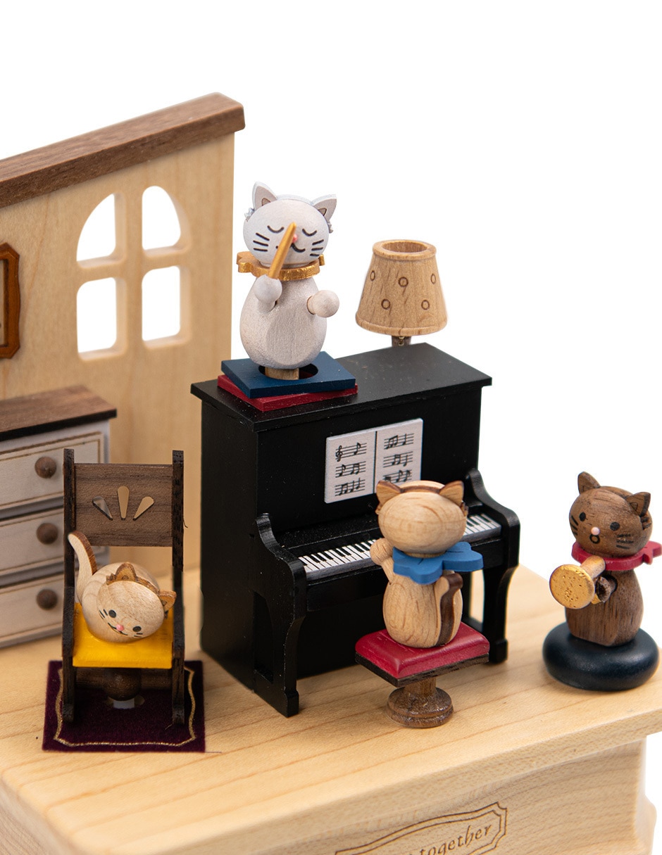 Caja musical Gatos en piano 2
