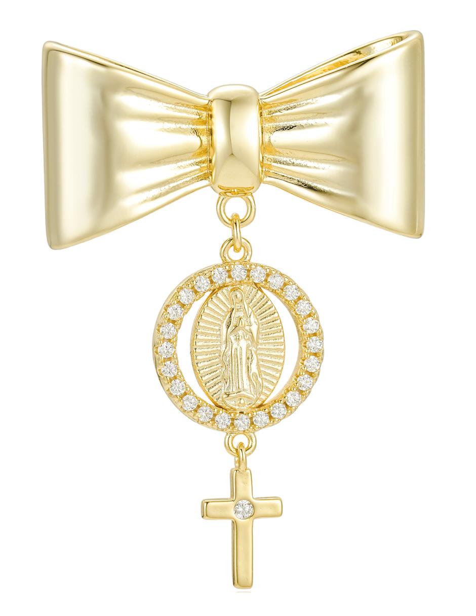Medalla de moño de plata P 925 zirconia