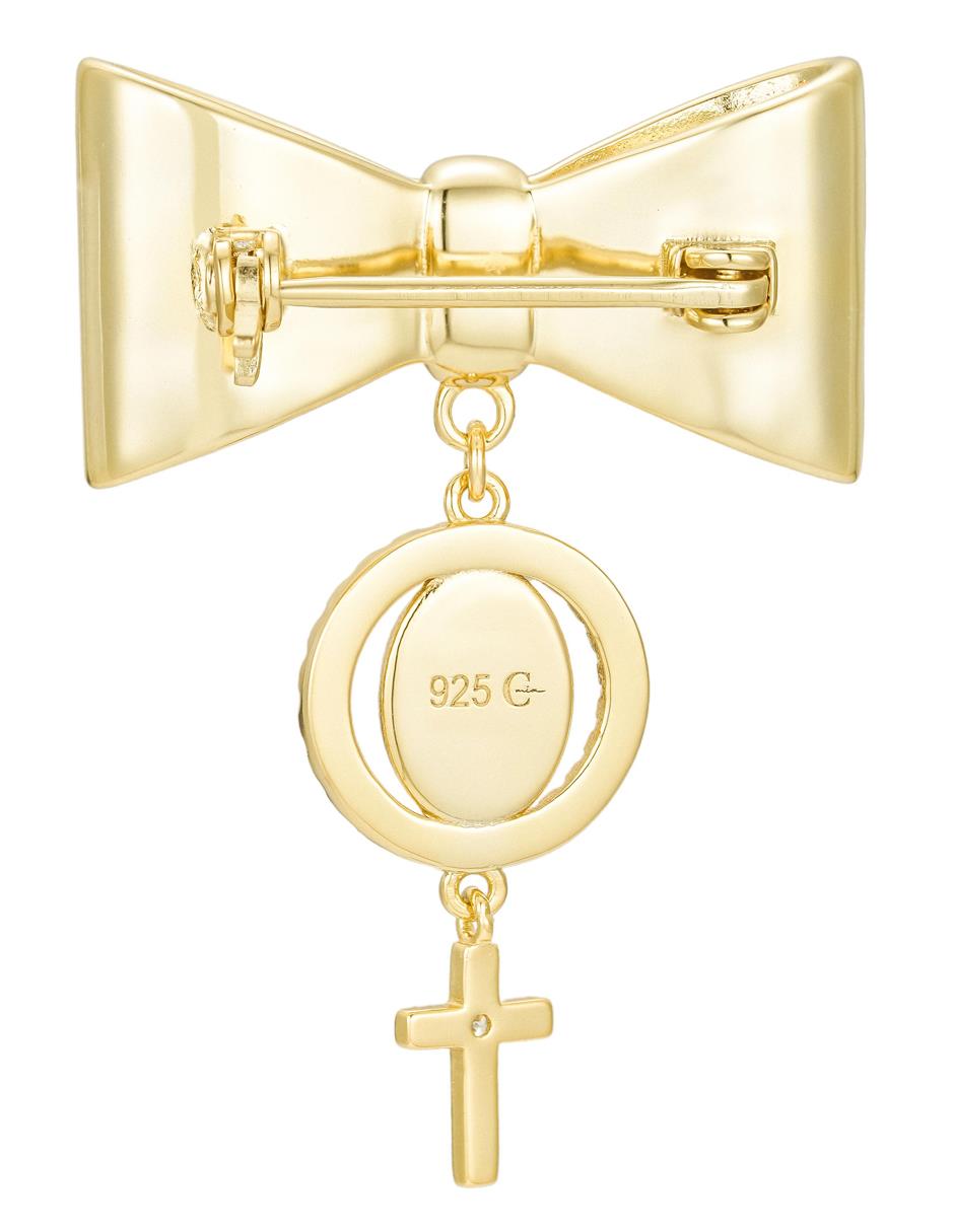 Medalla de moño de plata P 925 zirconia 2