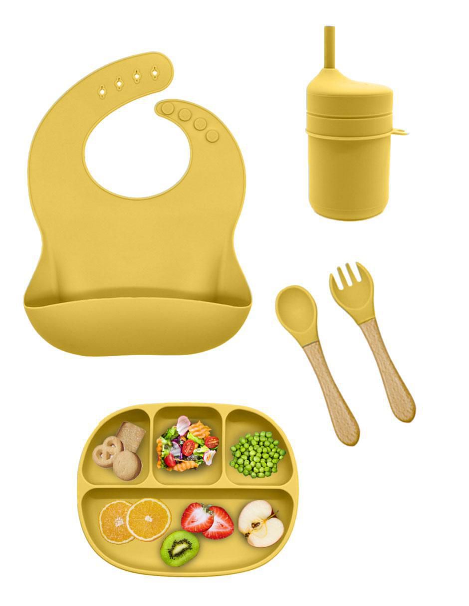 Set alimentación Lisa de silicona 5 piezas