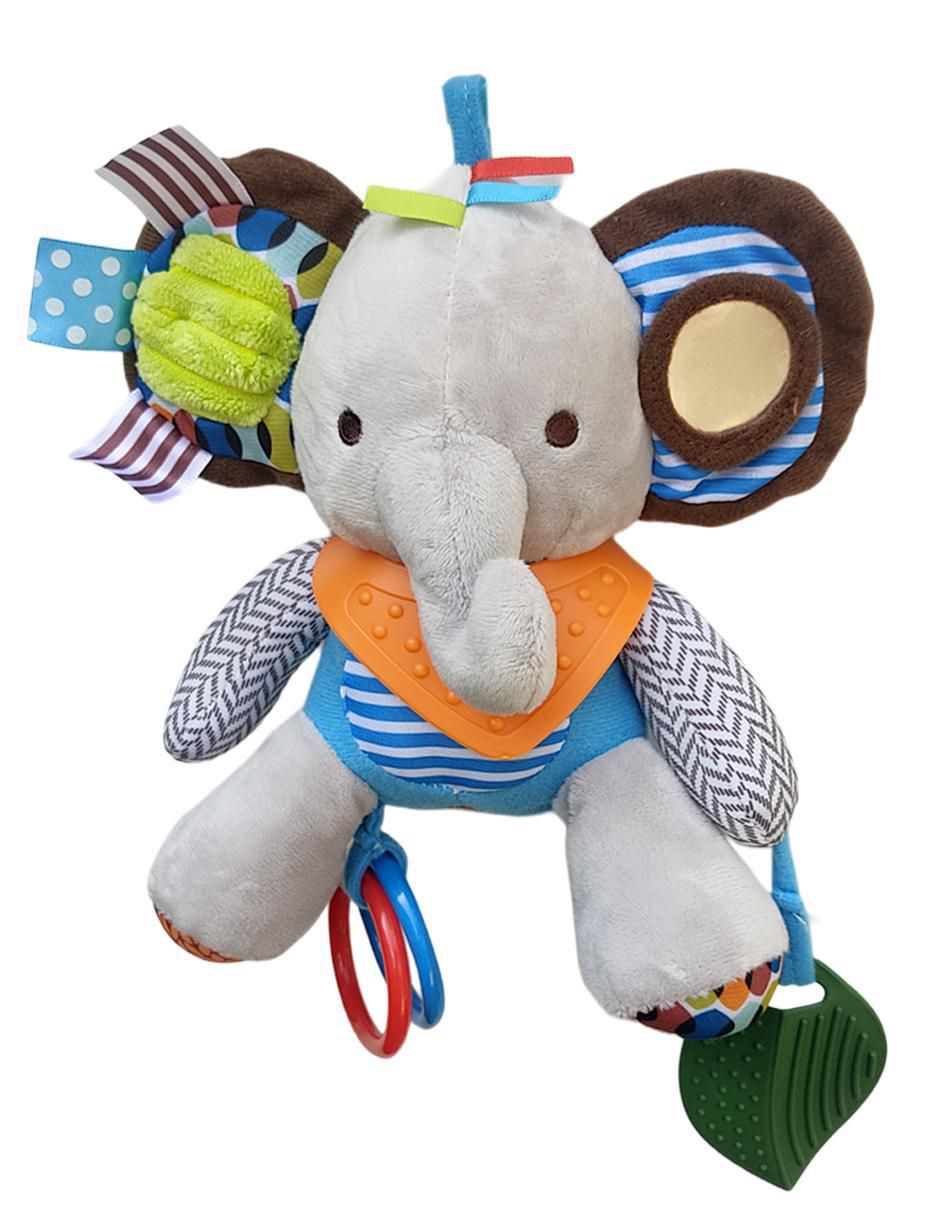 Juguete portátil Elefante didáctico con colgante, mordedera y
