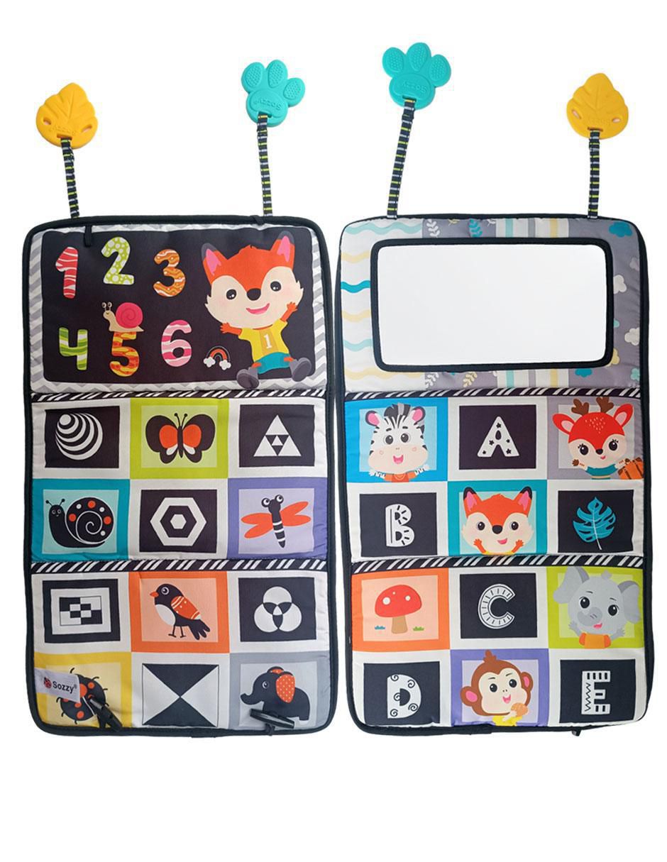 Juguete portátil Tapete con Espejo, Mordedera y Libro Montessori 2