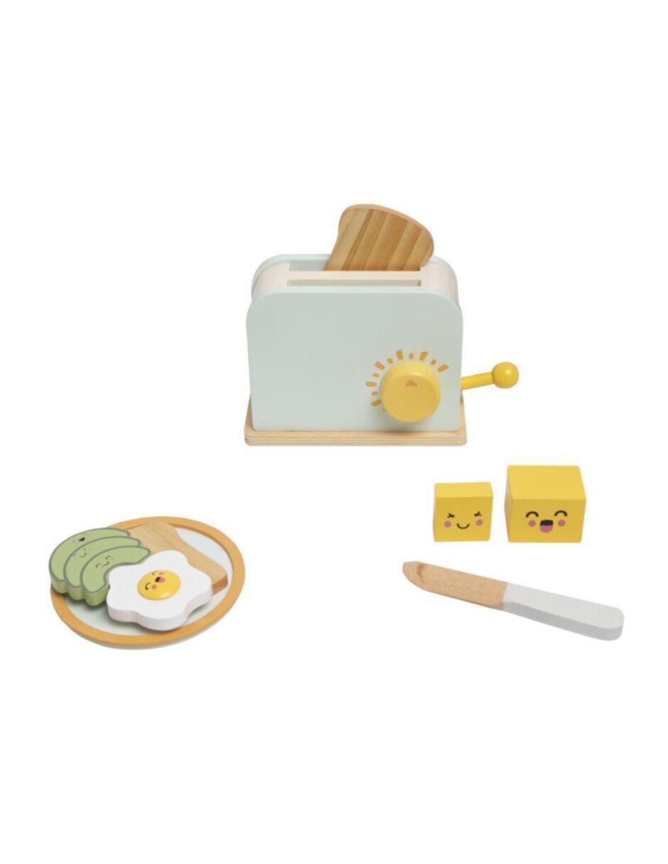 Set De Tostadora Juguete De Madera juego didáctico infantil unisex Set De Tostadora Juguete De Madera juego didáctico infantil unisex