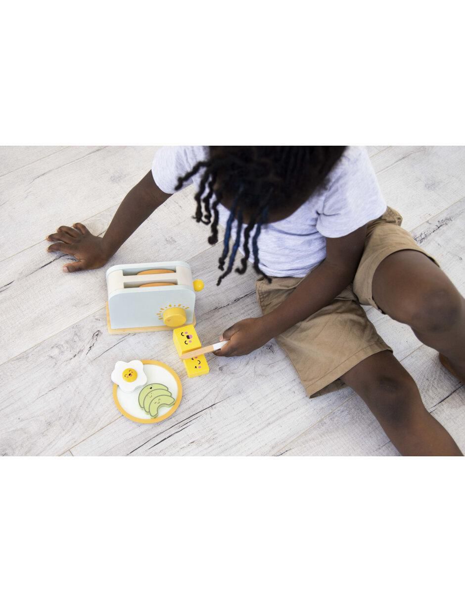 Set De Tostadora Juguete De Madera juego didáctico infantil unisex 2