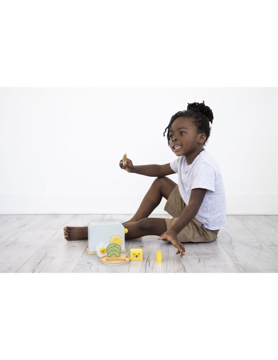 Set De Tostadora Juguete De Madera juego didáctico infantil unisex 5