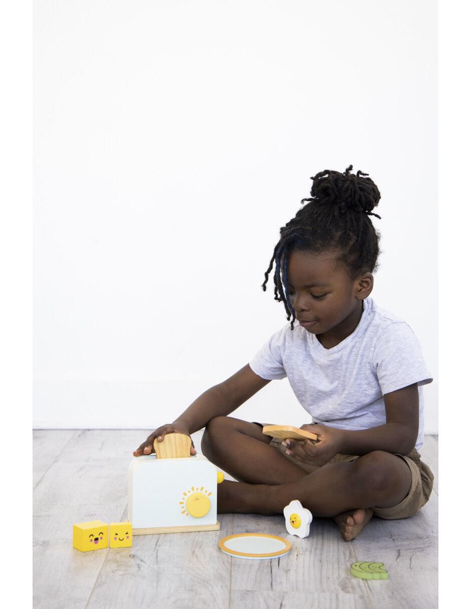 Set De Tostadora Juguete De Madera juego didáctico infantil unisex 6